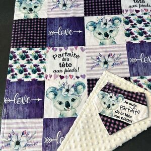 Beautiful flannel baby blanket with dots